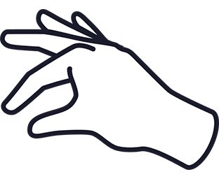 image of a hand demonstrating how to scale the character